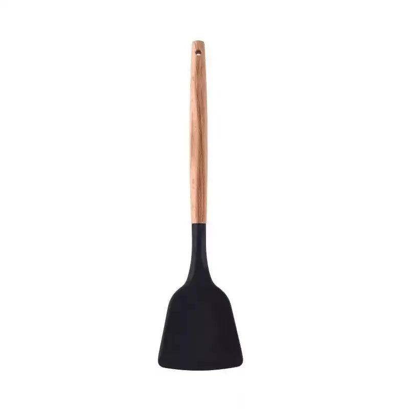 Kitchenware Food Grade Silicone Spatula Non Stick Pan for Stir Frying Kitchen and Home Use Spatula Pancake Maker Oasis Select black-31cm