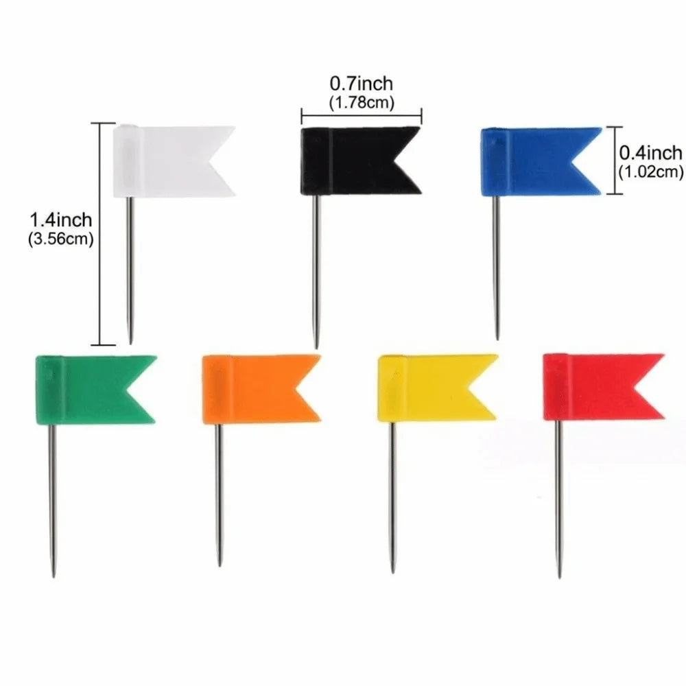 100pcs/box Bright Colors Colored Push Pins Easy Insert Reliable Material Drawing Tacks Stable Fixing 100 Pieces Box Oasis Select