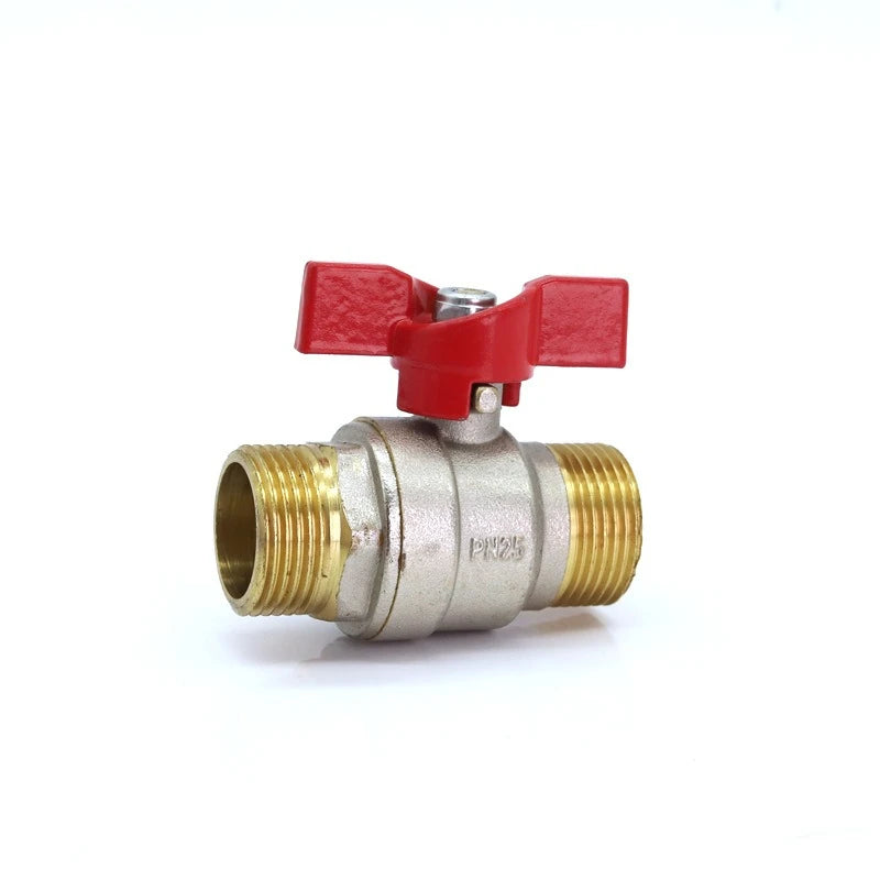 Brass Globe Valve with Butterfly Handle Two-piece 1/4 "3/8" 1/2 "3/4" External Thread, Suitable for Gas, Water, Oil, and Air Oasis Select