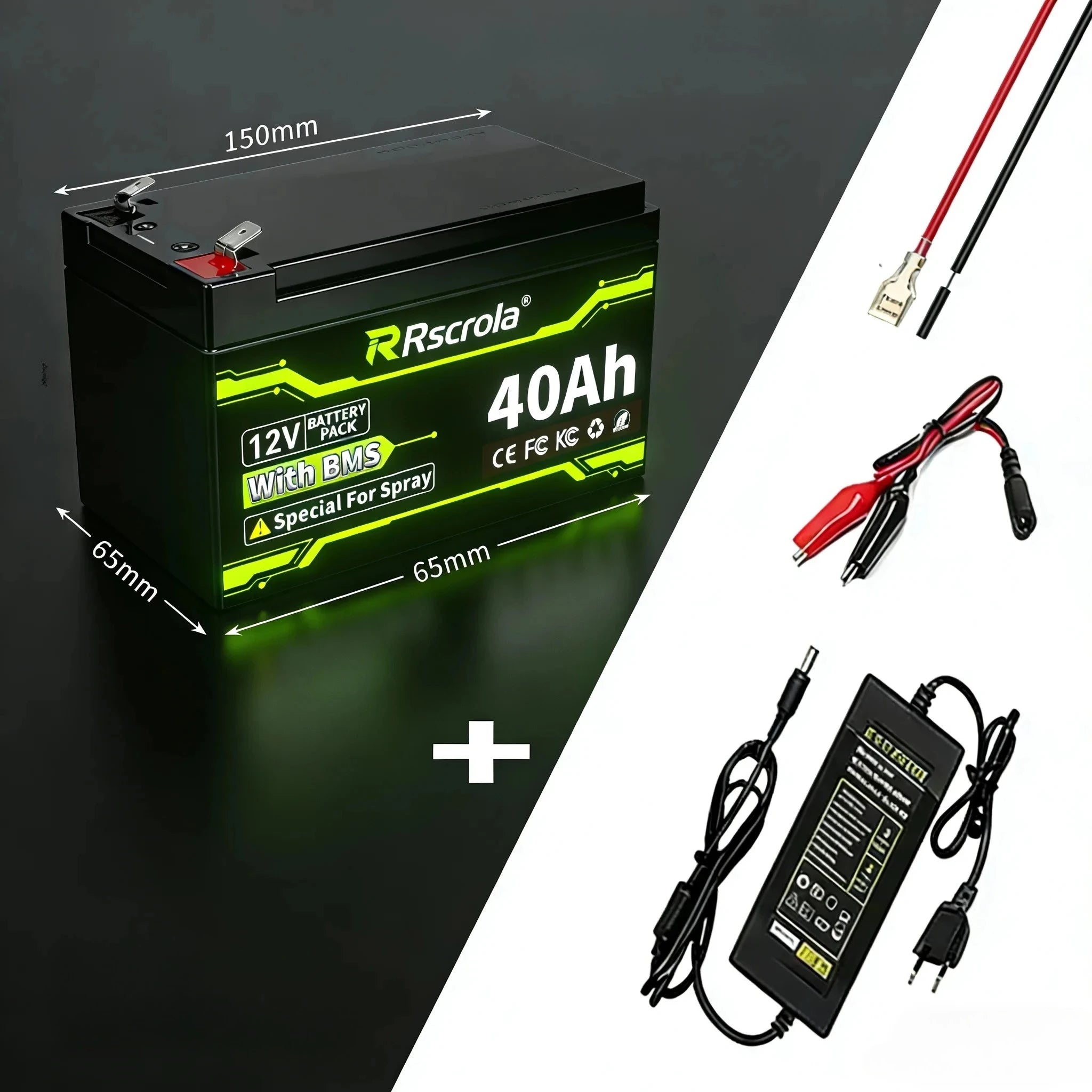 12V 20-50Ah Rechargeable Li-ion Battery 3S with BMS For Sprayer Speaker Camping & Toy Cars Oasis Select 3S6P-40Ah-1pcs