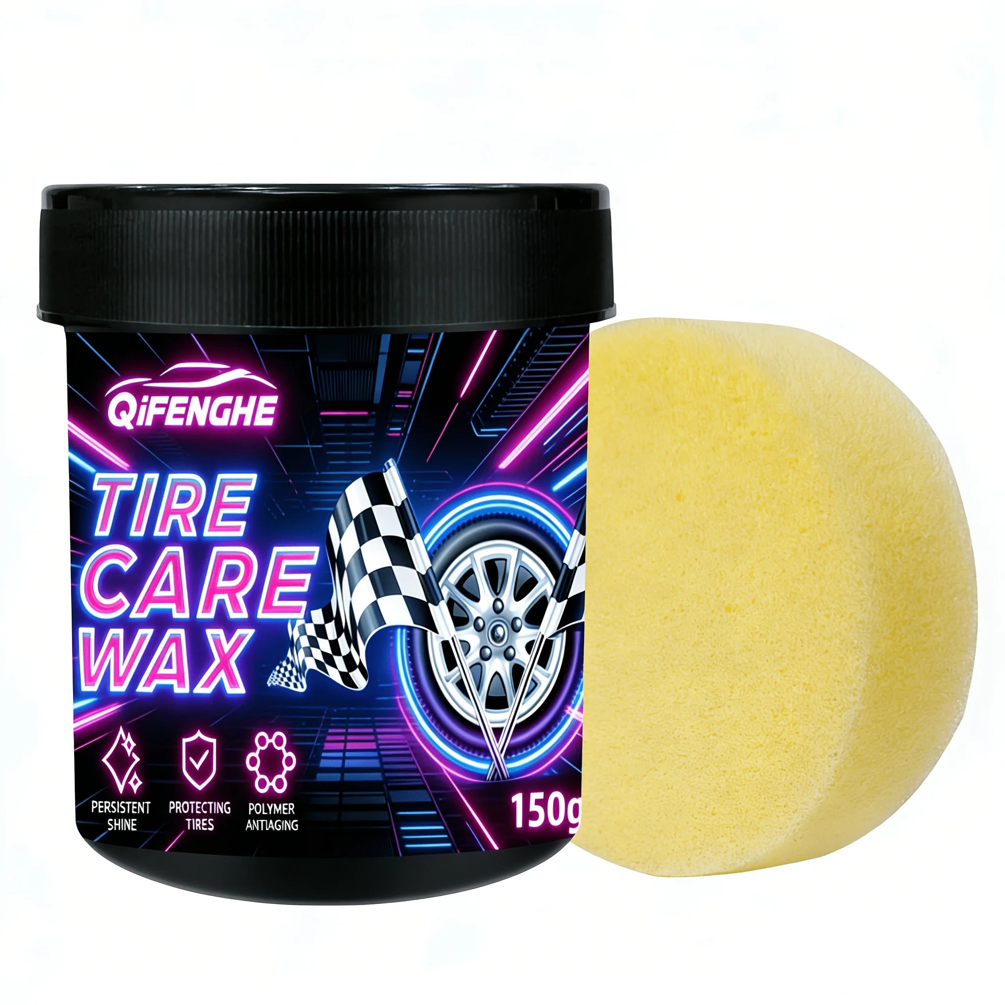 Tire Blackening Coating Paste – Shine & Protective Polish Wax Tire Polish Wax Oasis Select 1pc sponge