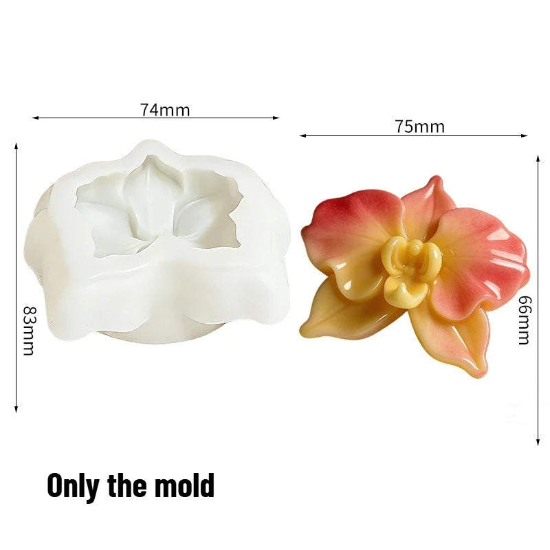 Compact Orchid Silicone Mold Realistic Soft Delicate Petal Folds Texture for Candle Soap Craft Making Mould Oasis Select Phalaenopsis
