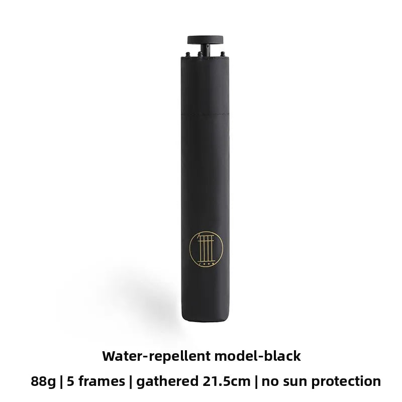 1pcs Ultra-Light Ultra-Fine Carbon Fiber Umbrella Black Sunscreen for Sun and Rain 3-Fold Compact and Portable Lead Umbrella Oasis Select 5 glueless black Aluminum 6K