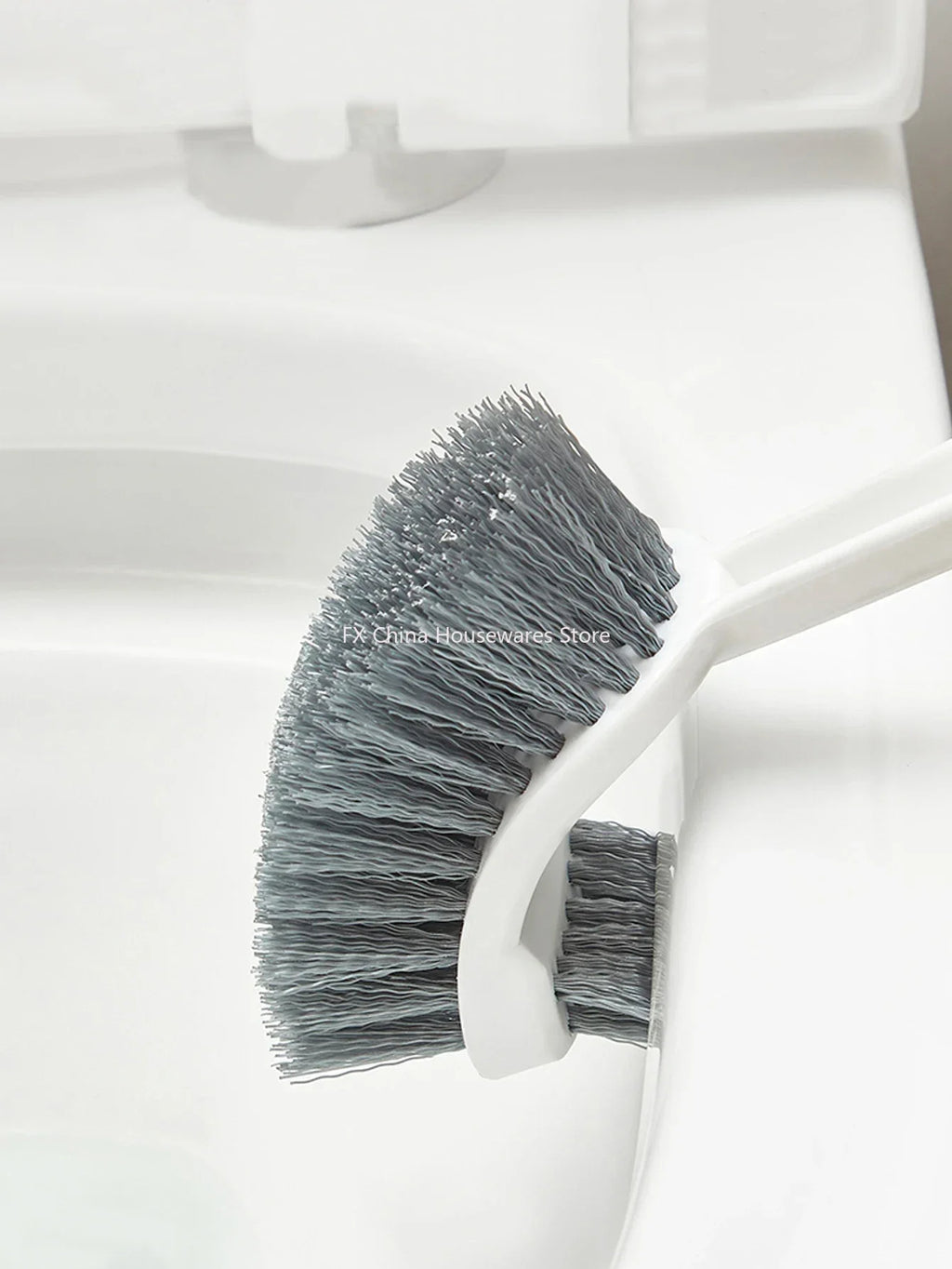 Long Handle Toilet Brush with Suction Cup, Double-Sided Elbow Design, No Dead Corners, Wall Mounted, for Squatting Sink Oasis Select