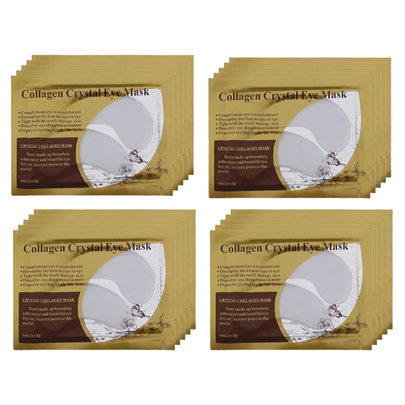 BIOAOUA Gold Collagen Eye Masks – 20 Pairs Anti-Dark Circle Eye Treatment Patches Oasis Select White 20Pairs