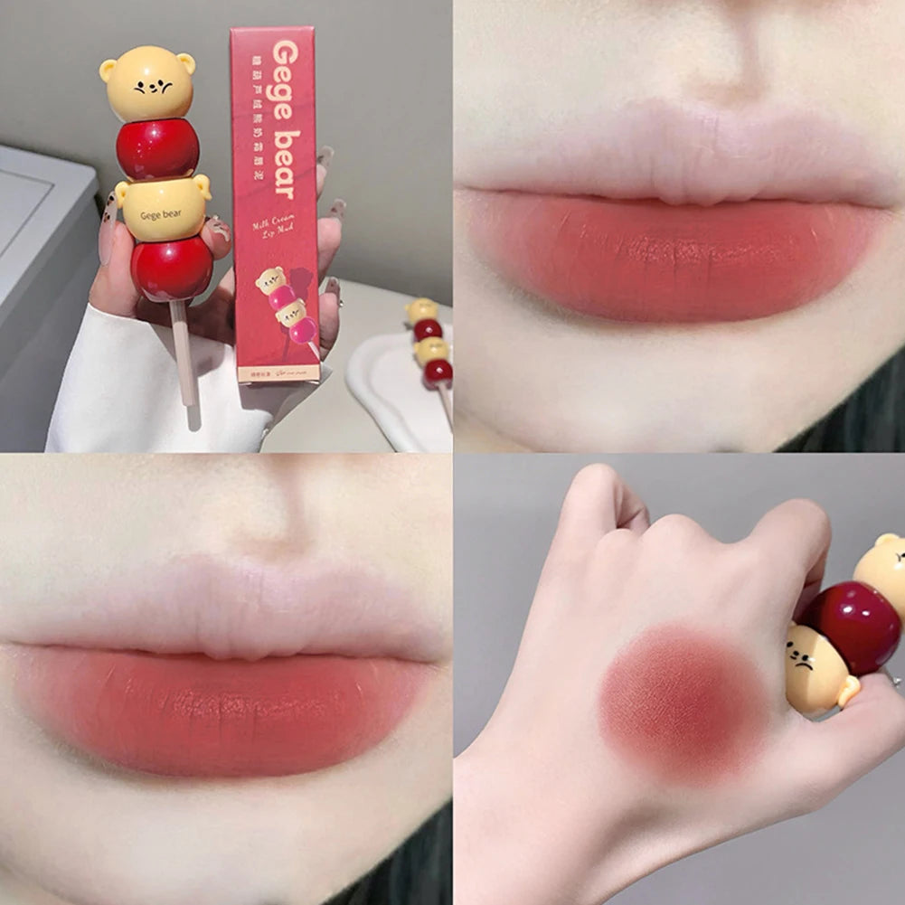 1Pc Candy-shaped Lipstick Velvet Matte Non-Stick Cup Lipstick Long Lasting Nourishing Texture Makeup Lip Tint Oasis Select 04