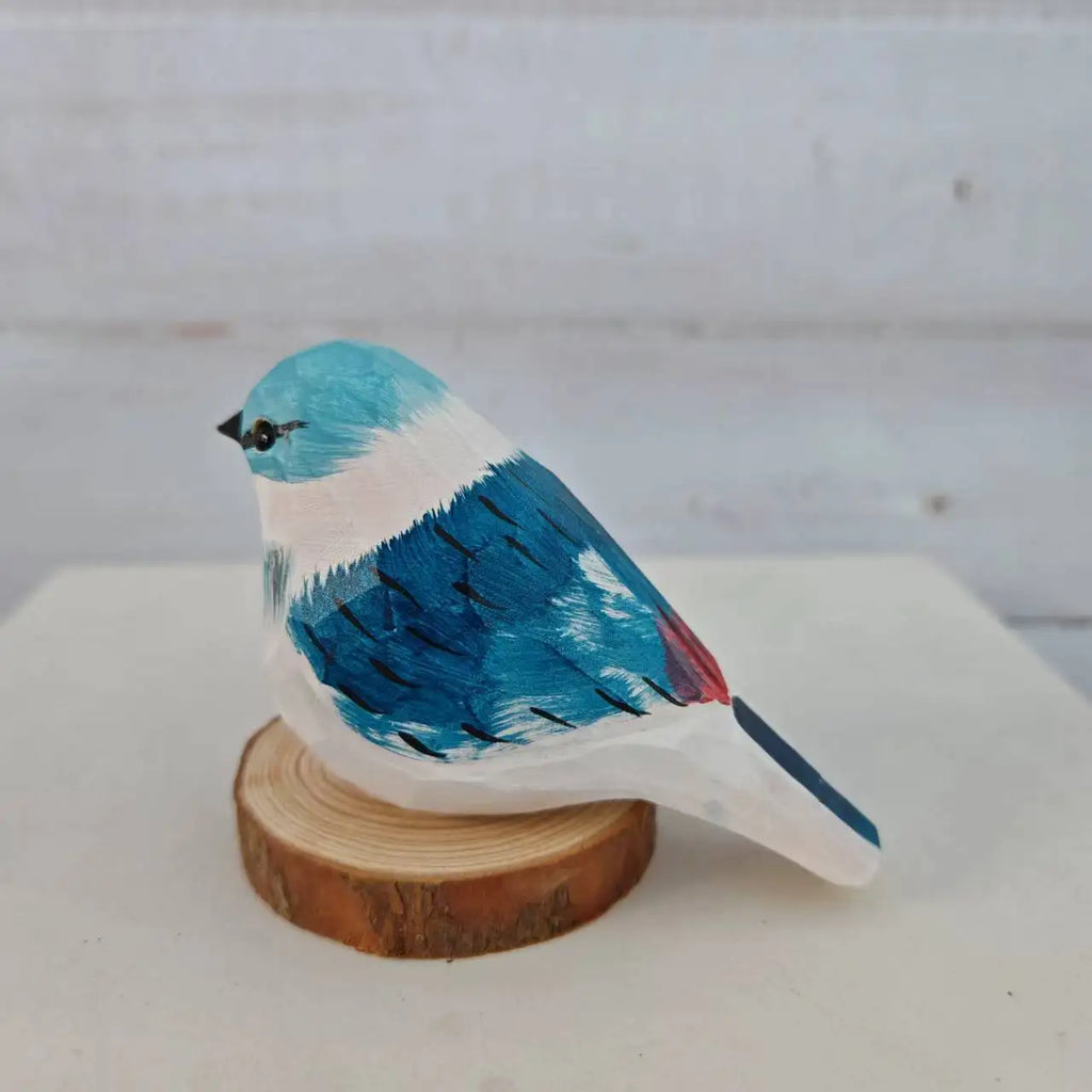 Desktop Ornament Cute Wood Carving Bird Mini Carving Small Bird Ornament Nordic-style Handmade Wooden Bird Figurine Home Decor Oasis Select F