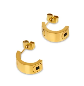 Hoop Earrings for Women Trendy Golden Stainless Steel Earring Jewelry New Oasis Select D53 Gold