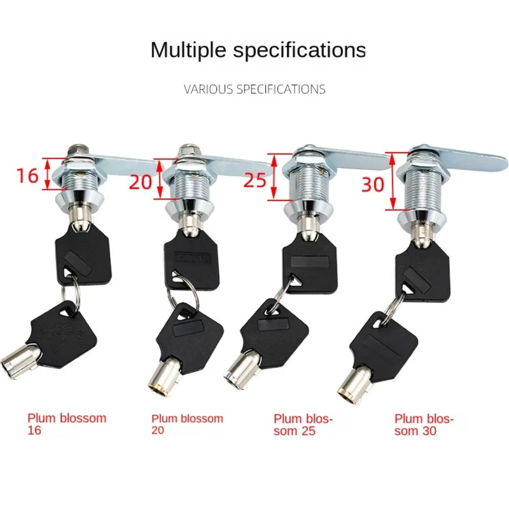 Safe Deposit Box Locks with 2 Keys Power Distribution Box File Metal Cabinet Mechanical Tongue Lock Mailbox Plum Blossom Key Oasis Select