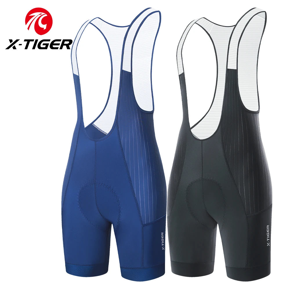 X-TIGER Men's Cycling Shorts Long Distance Riding Bib Shorts Pro Men's Cycling Shorts High Density Foam Cushion 5 CM Leg Gripper Oasis Select