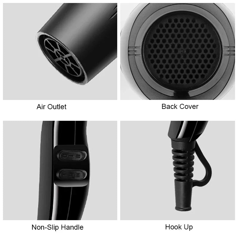 Hair Dryer 2200W Professional Powerful Hair Dryer Fast Heating Hots And Cold Adjustment Ionic Air Blow Dryer with Air Collecting Oasis Select