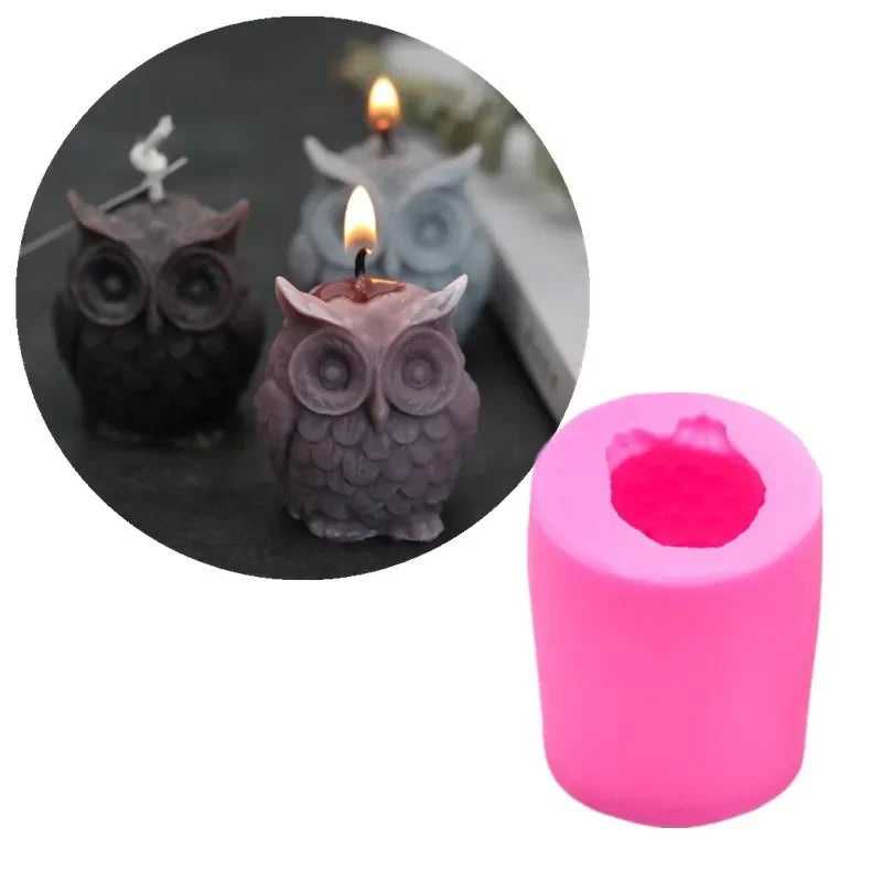 For Fun 3D Owl Lamb Silicone Molds Sugar Flipping Chocolate Cake Mold DIY Aromatherapy Candle Gypsum Clay Resin Mold Decorat Oasis Select
