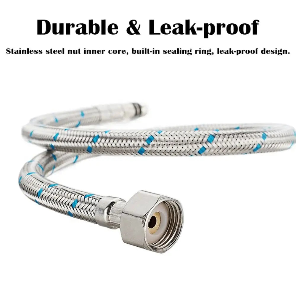 1Pair Single Head Cold and Hot Water Inlet Pipe Basin Sink Water Tube Replacement Stainless Steel Woven Kitchen Plumbing Hoses Oasis Select
