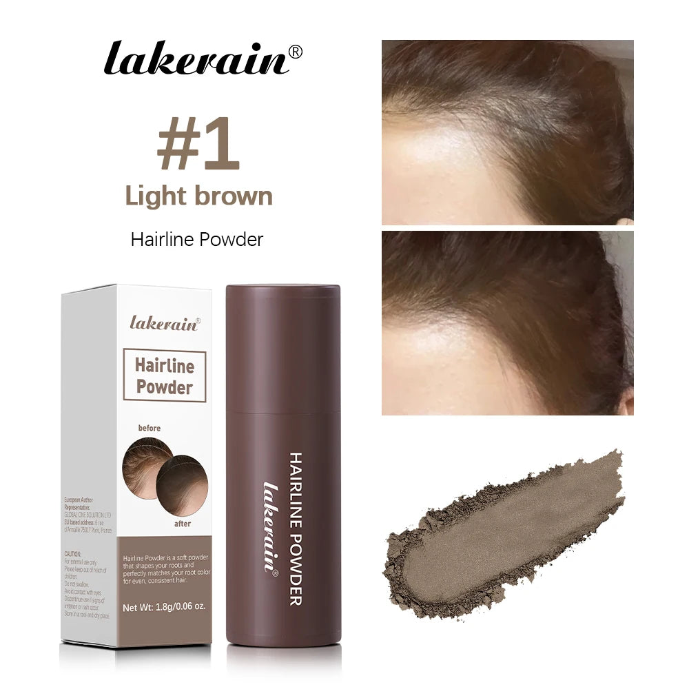 Lakerain Hairline Powder Filling Hair and Eyebrows Gaps Naturally Modify Long Lasting Holding Waterproof Sweat-proof Fine Powder Oasis Select Light brown