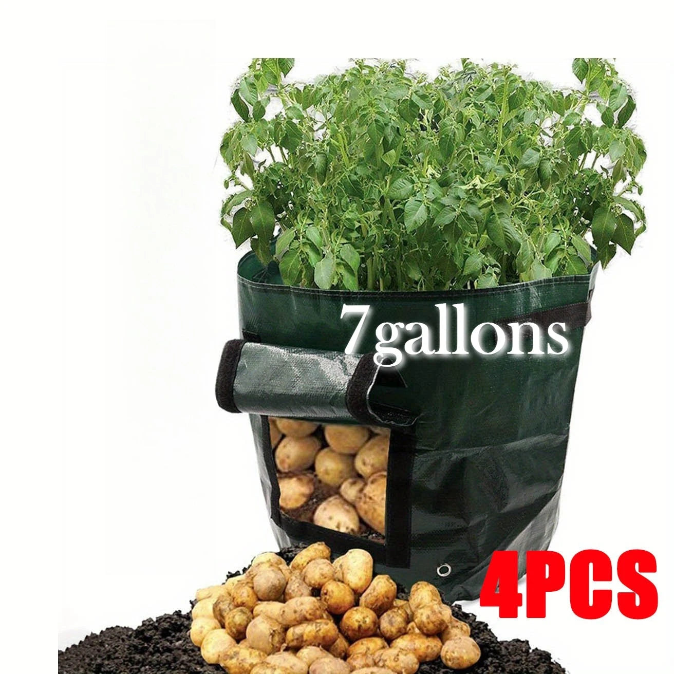 4PCSPotato Planting Bag,Breathable for Horticultural Cultivation of Vegetables and Fruits,Used for Planting Potatoes and Carrots Oasis Select 7gallons 4PCS