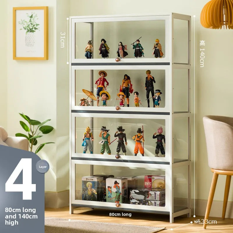 Figure display cabinet Floor-to-ceiling simple modern living room Layered shelves Household lockers Blind box display cabinet Oasis Select Four Doors 80