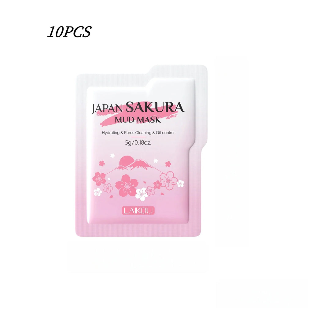 LAIKOU Sakura Eggplant Mud Mask 10pc – Pore Cleanse & Oil Control