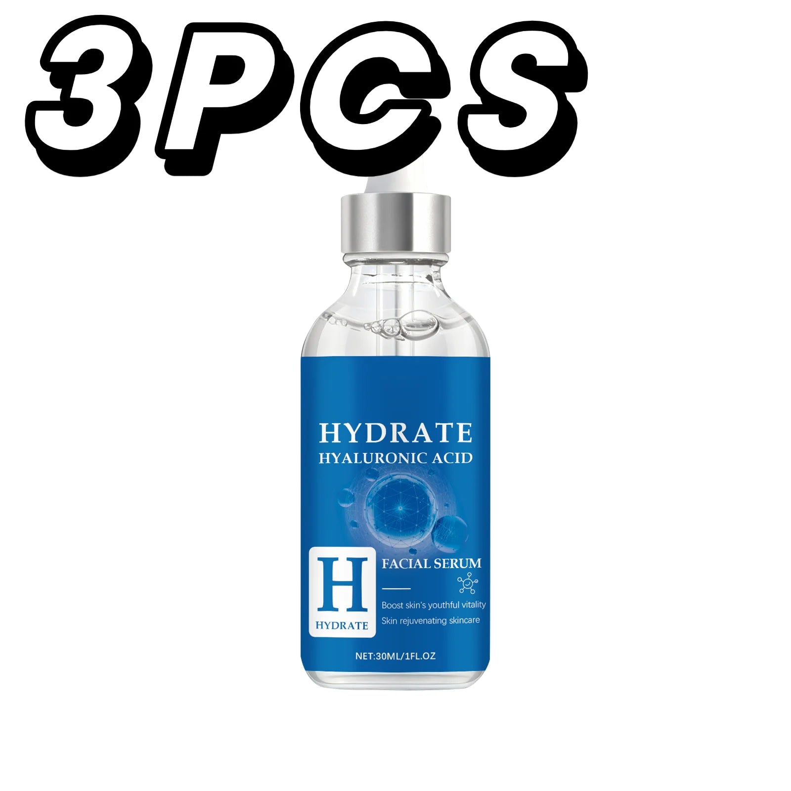 Hyaluronic Acid Face Serum – Deep Hydration, Fragrance Free Hydrating Face Serum Oasis Select 3PCS