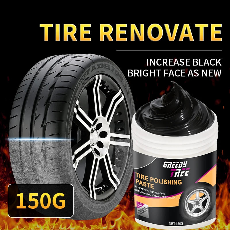 Black Enamel Tire Polish Paste – Quick-Dry Shine Restorer Tire Polish Paste Oasis Select
