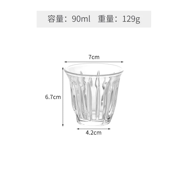 90-200ML Glass Coffee Cup Espresso Mug Art Striped Anti-scald Mocha Juice Cocktails Coffee Mugs for Latte Cappuccino Tea Cafe Oasis Select 90ml