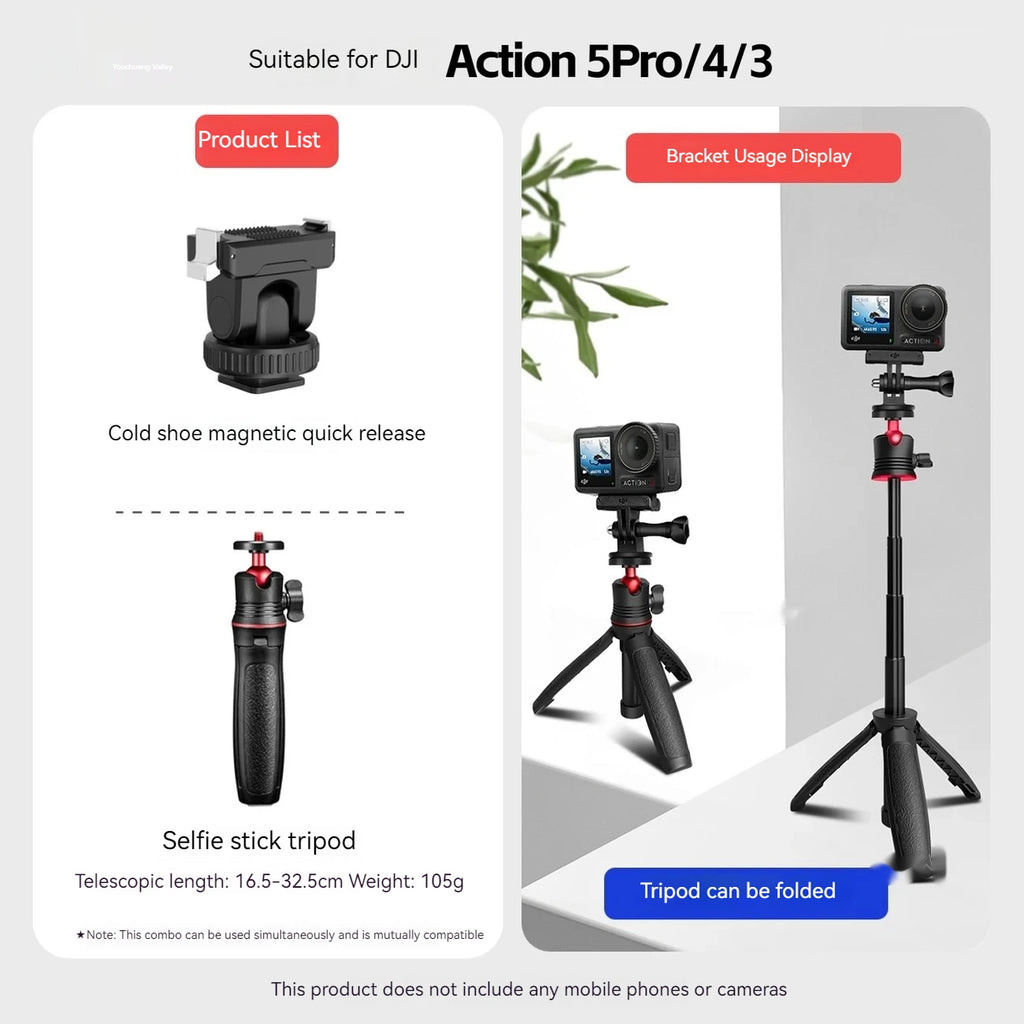 DJI Osmo Action 3/4/5 Pro Magnetic Quick Release Mount Adapter