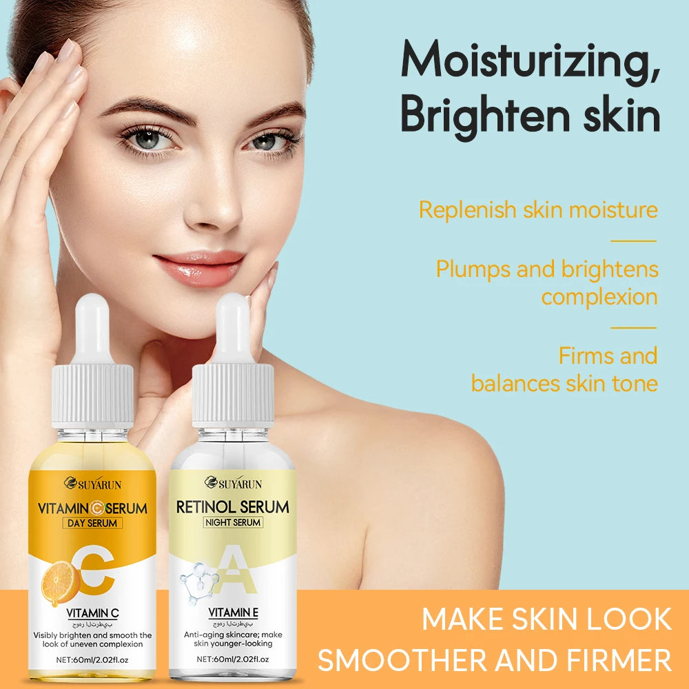 Vitamin C Face Essence and Retinol Face Essence two packs prevent rough improve dry lift and firm skin. Oasis Select