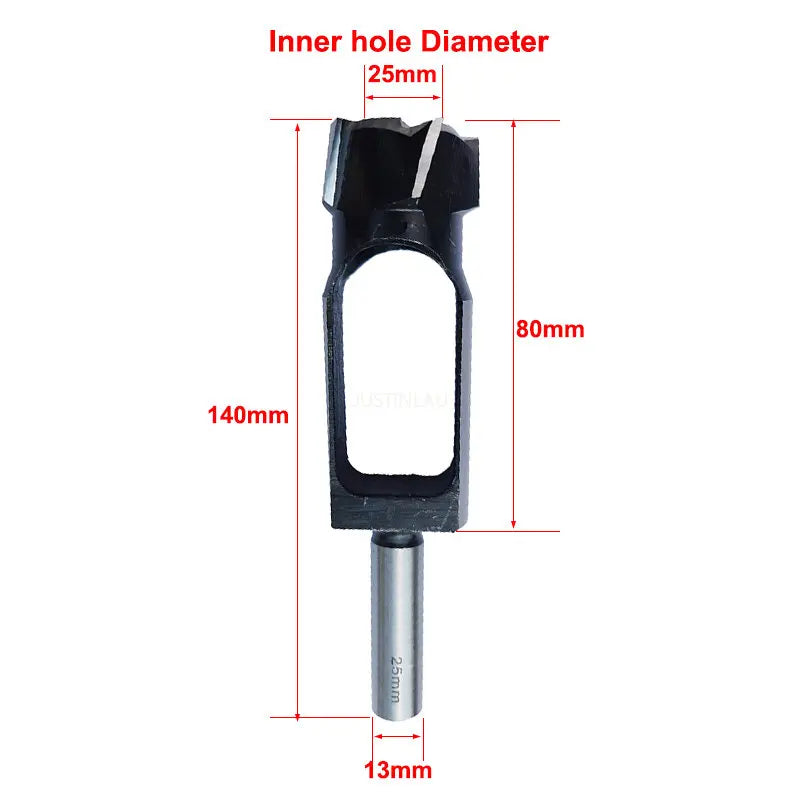 JUSTINLAU Straight And Round Wood Plug Hole Cutter Plug Cutting Drill Take Steel Knife Log Tenon Cork Woodworking Drilling Tools Oasis Select 25mm