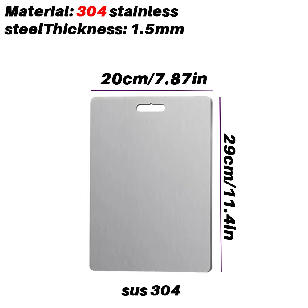 New stainless steel cutting board, multiple materials, for kitchen, home, camping, parties, and barbecues, usable on both sides Oasis Select 304 29x20cm