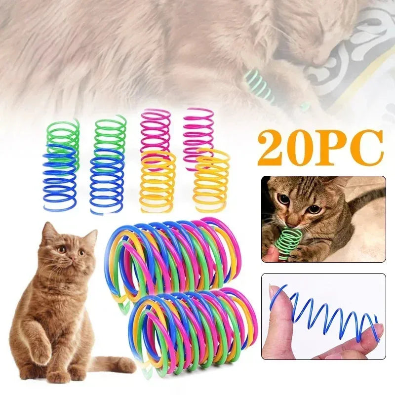 4-24pcs Kitten Coil Spiral Springs Cat Toys Interactive Gauge Cat Spring Toy Colorful Springs Cat Pet Toy Pet Products Oasis Select