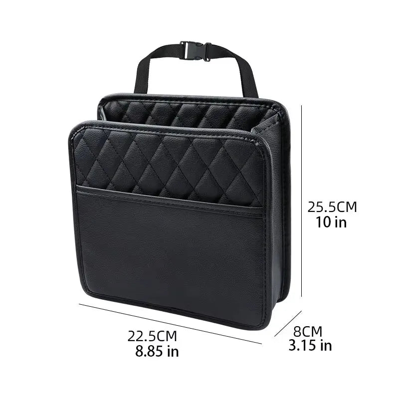 Multi-functional car seat back storage bag Leather storage bag Garbage bag Storage bag Garbage can storage for most models Oasis Select 1 PCS