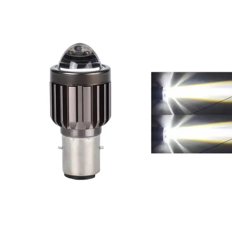 1Pcs Universal Motorcycle H4/BA20D Headlight Hard Light Led Light Motorbike Lamp Ultra-Long Illumination Distance Oasis Select H6 white white