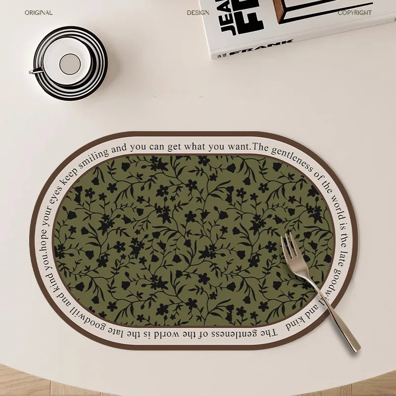 French Waterproof Leather Placemat Grease-proof Washless Placemat Dishes Scalder-proof Thermal Insulation Mat Western Placemat Oasis Select