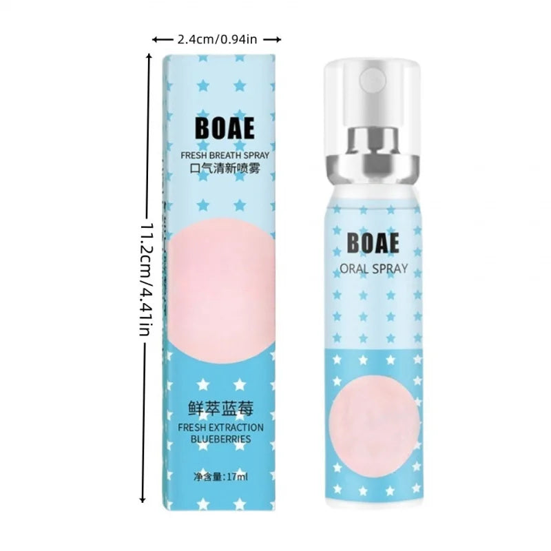 Blueberry Oral Breath Freshener Spray 17ml Cartoon Design 2pcs