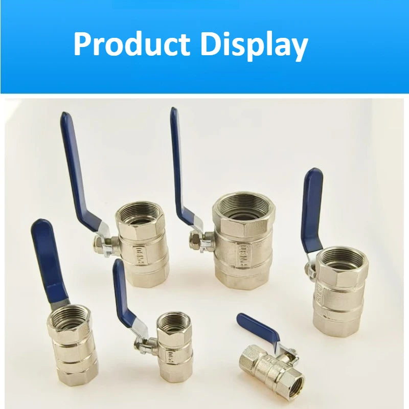 Stainless Steel Double Inner Thread Ball Valve 1/2 "3/4" 1 1.2 1.5 2 Inch BSPT Diameter Ball Valve Water Gas Oil Switch Oasis Select
