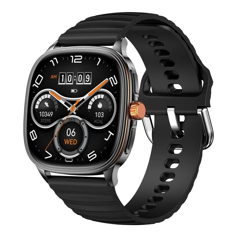 1.73-inch Square AMOLED Screen Smartwatch Man Woman Sports Fitness Tracker Call Smart Watch IP68 Waterproof Voice Assistant NFC Oasis Select BKBKS