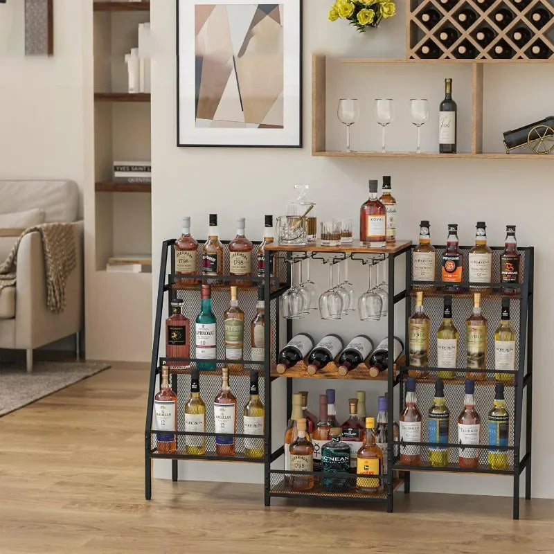 Household Goods Bilateral Floor Keystone Wine Rack Wine Cabinet Wine Display Rack Wine Cocktail Rack Bar Home Storage Oasis Select