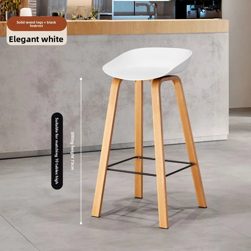 Nordic Bar Chair Modern Simple Bar Chair Wrought Iron Fashion Creative Restaurant High Stool Household Stool Front Desk Chair Oasis Select White 75 2 pieces