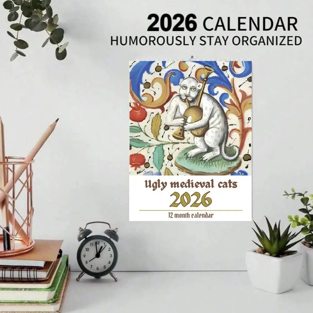 2026 Medieval Cat Mindful Magic Wall Calendar 12 Months Daily Weekly Monthly Agenda Schedule Organizer Planner Home Office Decor Oasis Select