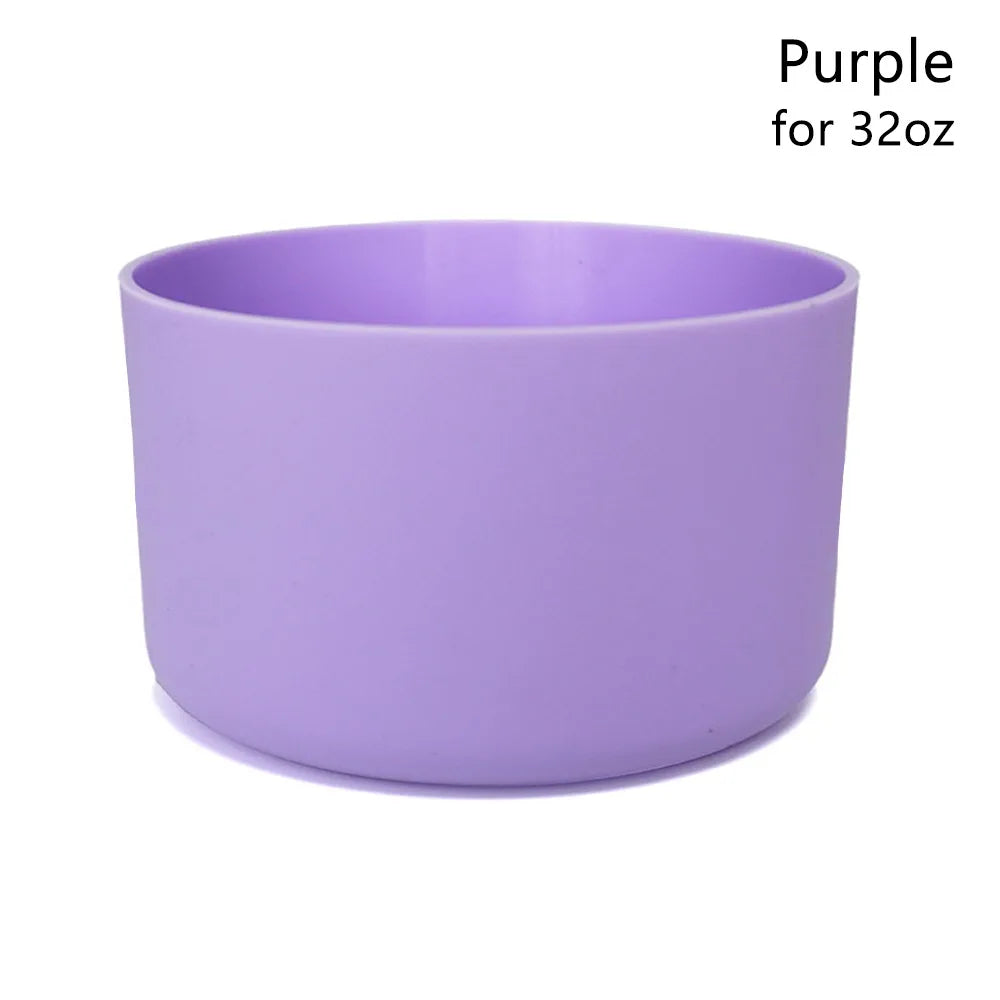 1Pcs New Anti-Slip Silicone Boot Protective Soft Bottle Bottom Base Colorful Cup Sleeve for Owala 24oz 32oz 40oz Oasis Select purple for 32oz