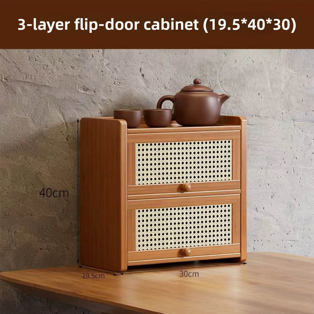 Cup holder, shelf, desktop cup storage, living room dining table, countertop, water cup, tea cup, tea set, coffee cup table Oasis Select Plastic rattan 3-30