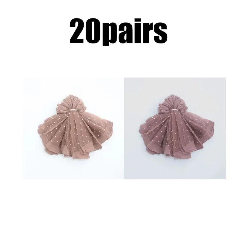 10/20/30pairs Cool Breathable Summer Sexy Black Skin Dot Sock Solid Color Dot Socks Women Girls High Stretch Mesh Nylon Sock Oasis Select 20pairs mix One Size