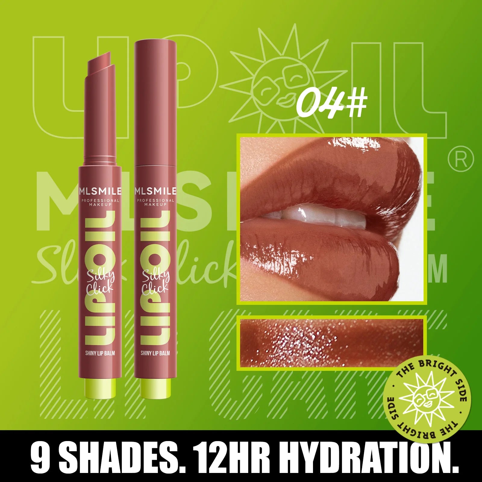 MLSMILE Mirror Gloss Lip Balm Oil – Long Lasting, 9 Shades