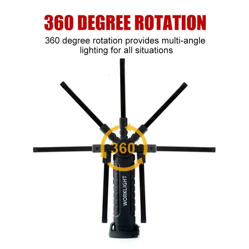 Rechargeable LED Work Lights with Magnetic Base, 360°Rotation,Versatile Lighting for Repairs, Outdoors for Men Oasis Select