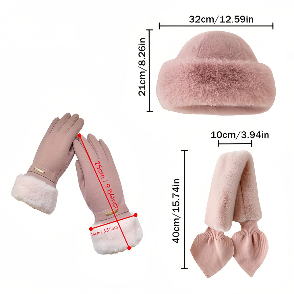 3pcs winter warmth accessory set, It is perfect for cold weather and outdoor activities, ideal Christmas or Valentine's Day gift Oasis Select