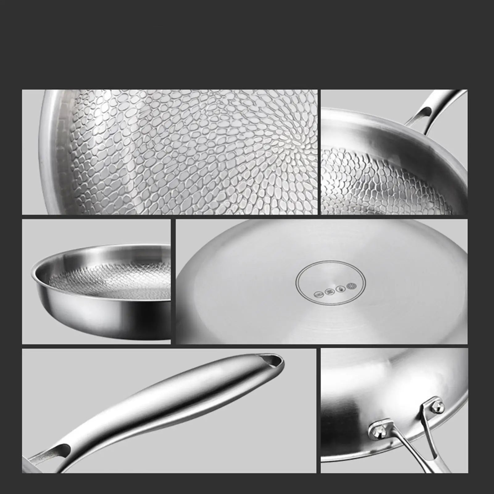 Frying Pan with Lid Titanium Pan Scratch-Resistant Skillet for Kitchen Outdoor Cooking Grilling Pancake Making Restaurant Oasis Select