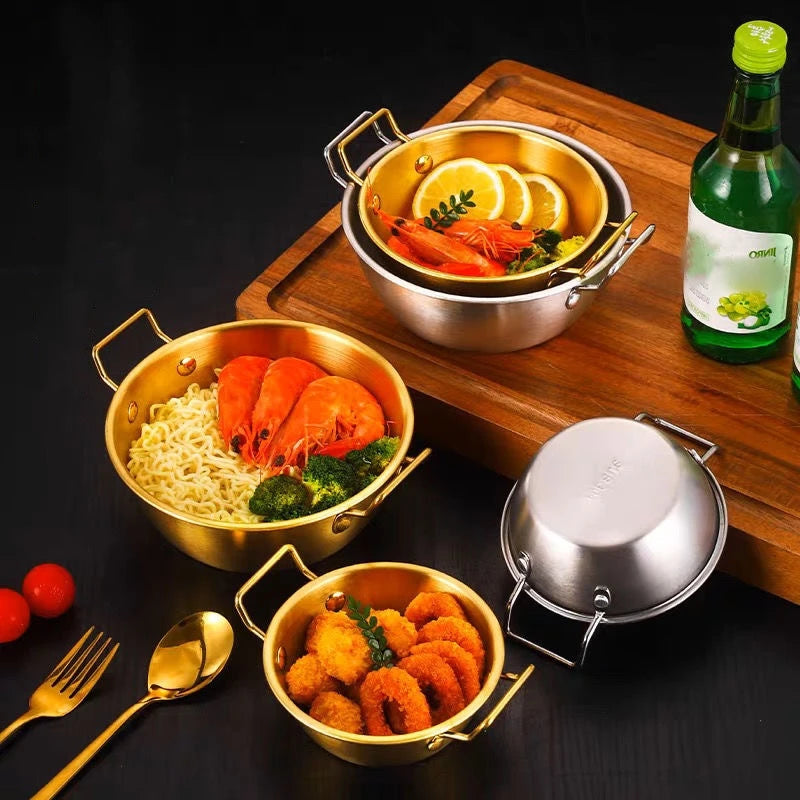 1pcs Stainless Steel Korean Style Pot Golden Sauce Dishes Appetizer Serving Dishes Sets Tray Spice Plates Kitchen Tableware Oasis Select