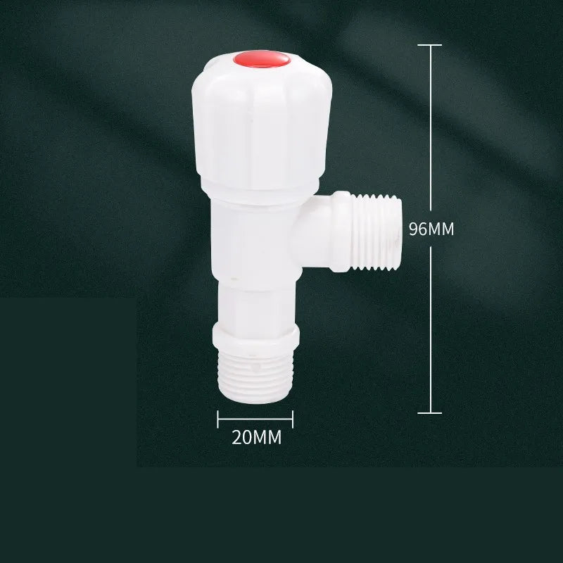 Plastic Angle Valve Faucet Water Stop Valve Toilet Filling Control Tap Switch for Bathroom Kitchen Replacement Accessories Oasis Select White-Single