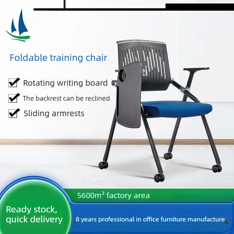 Foldable training table and chair integrated staff mesh conference chair training chair with writing tablet Oasis Select