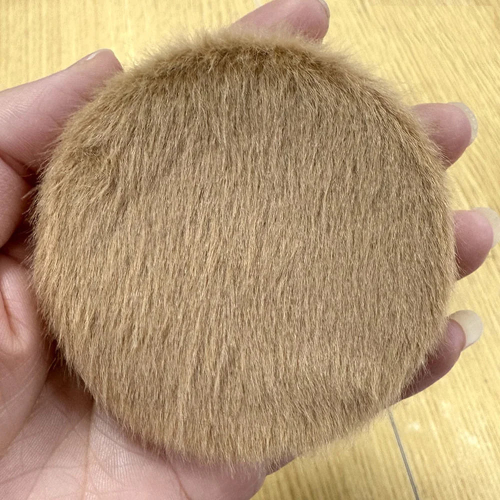 Fluffy Plush Compact Mirror – Dual-Sided Portable Folding