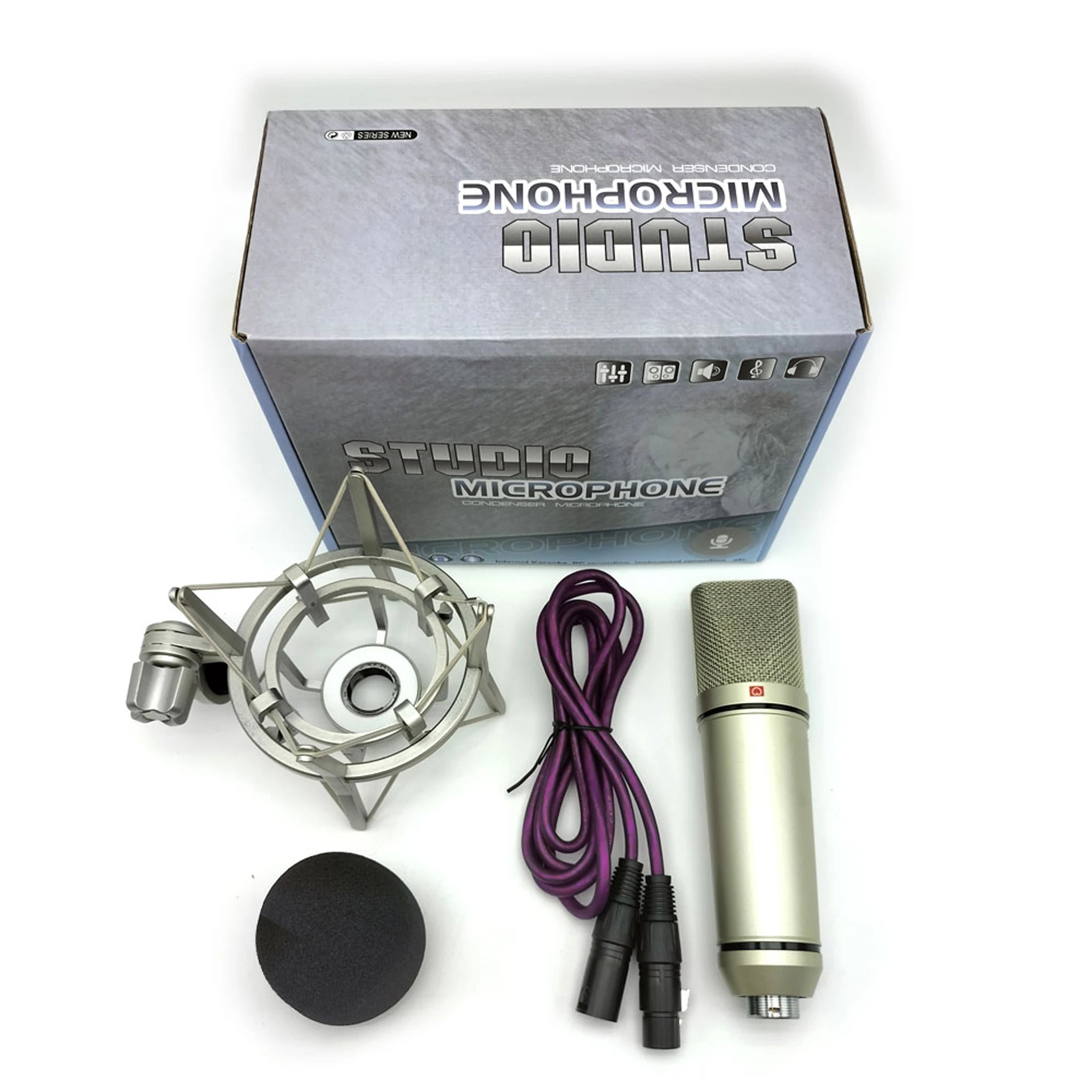 AyeBeau Studio Condenser Microphone – Wired Cardioid Mic Kit
